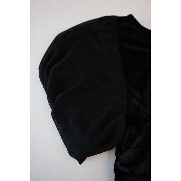 Free People Intimately OB1589236 Women's Sz S Black Velvet Cut-Out Back Crop Top - Picture 10 of 13